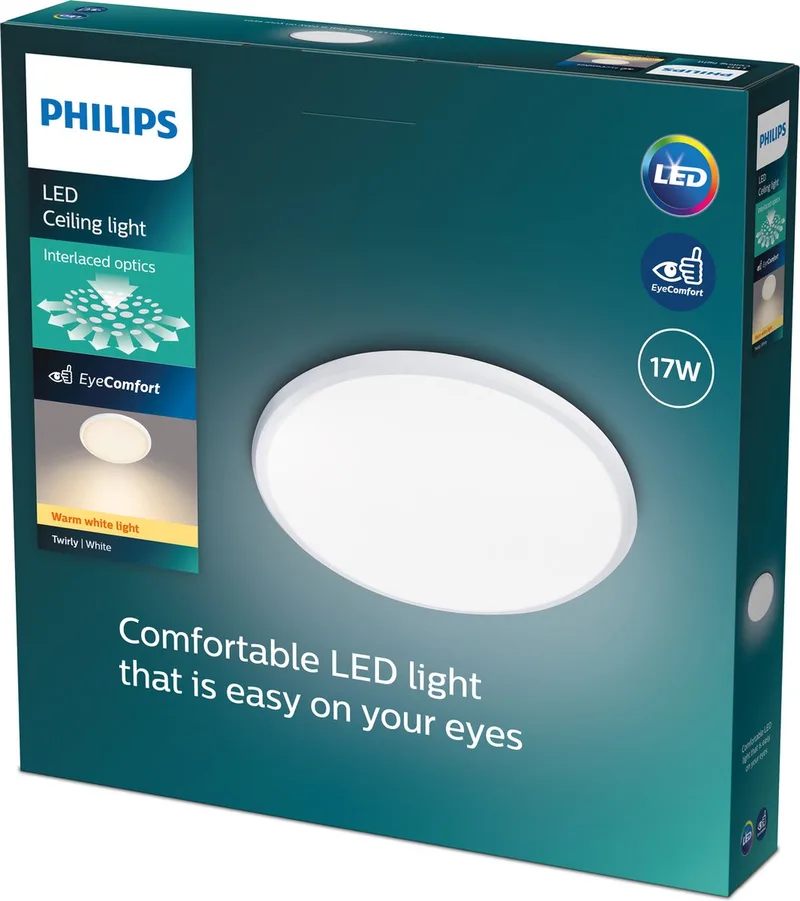 Twirly plafonnière - groot -warmwit licht - 17 W von Philips in Weiß – Produktfoto