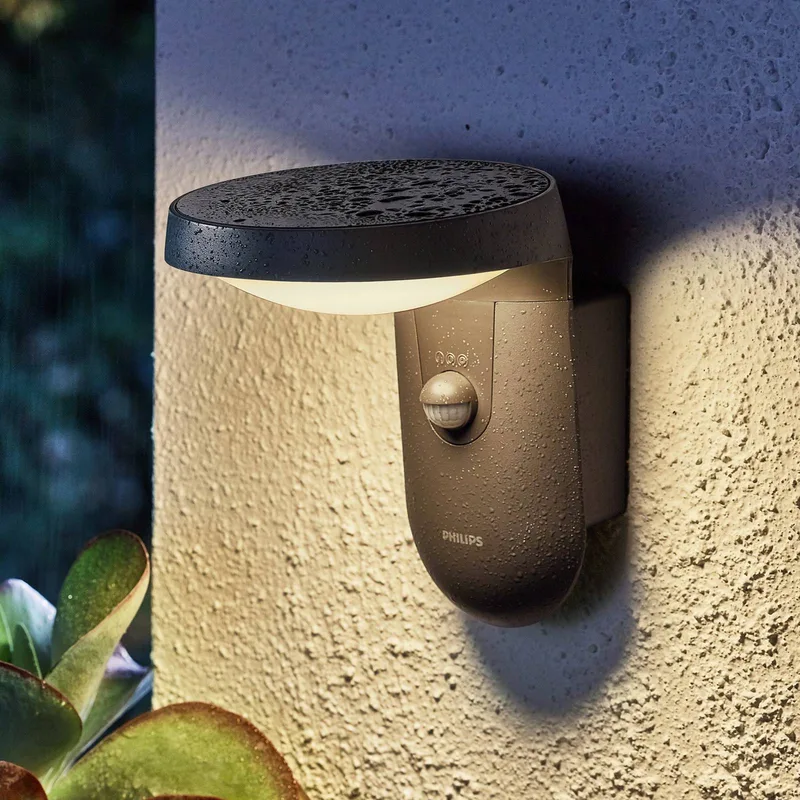 Tyla LED buitenwandlamp, bewegingssensor de Philips en Anthracite – photo produit