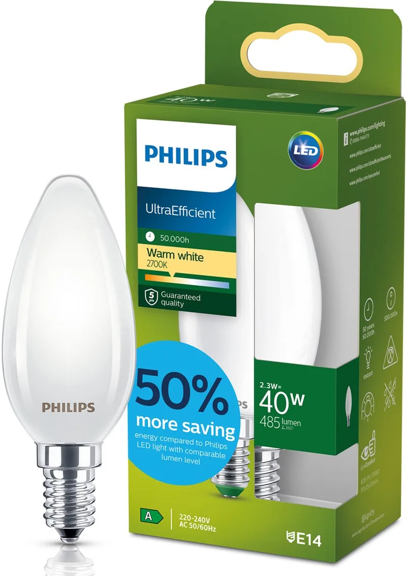 LED-Lampe A60 Standard 4W827 60W clear dimmable E27 von Philips – Produktfoto