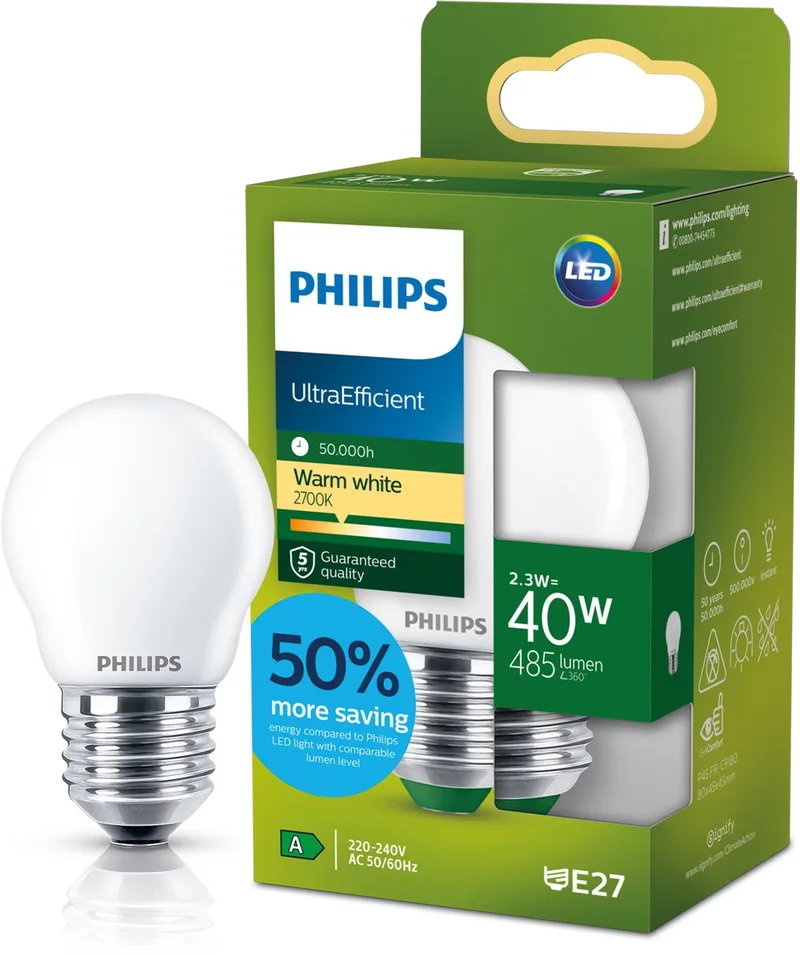 Ultra Efficient LED spot - 50W - GU10 fitting - Koelwit licht - Dimbaar by Philips – product photo