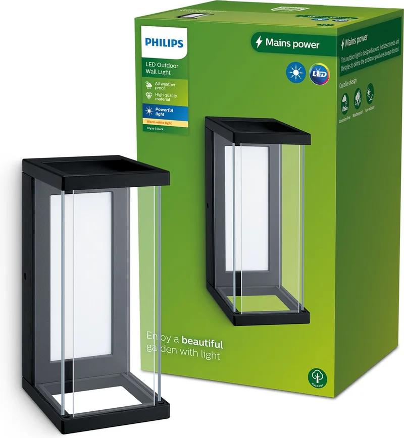 Ulyzo wandlamp - E27 från Philips i Svart – produktbild