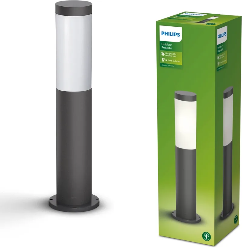 Utrecht sockellampa E27 antracit från Philips i Antracit – produktbild