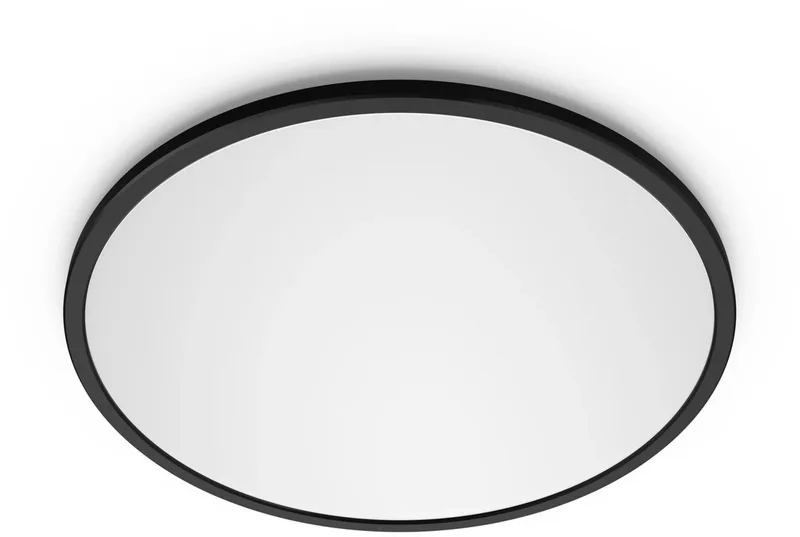 Valen Plafondlamp - Met afstandsbediening - WarmGlow lichttechnologie: dim je lamp voor een warmere lichtkleur - 16W - LED-verlichting - Extra warm tot koelwit licht: 2200K-6500K - Rond - Zwart de Philips en Noir – photo produit