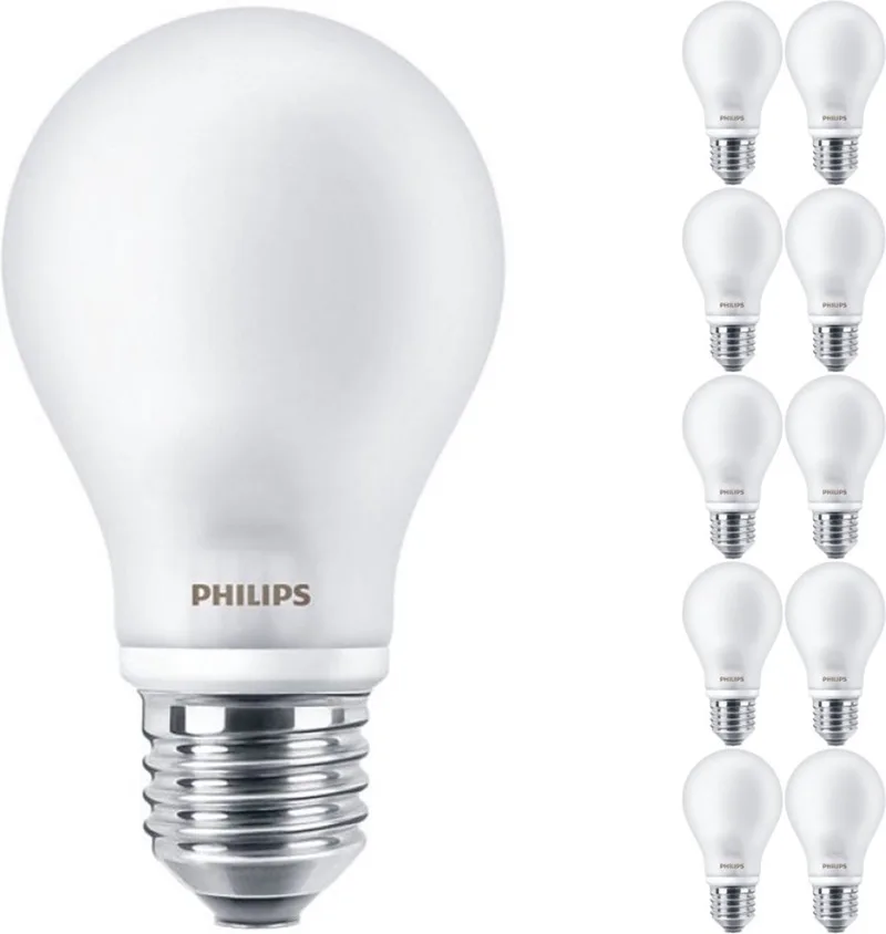 Voordeelpak 10x Philips Corepro LED Lamp E27 Peer Mat 7W 806lm - 827 Zeer Warm Wit | Vervangt 60W de Philips – photo produit