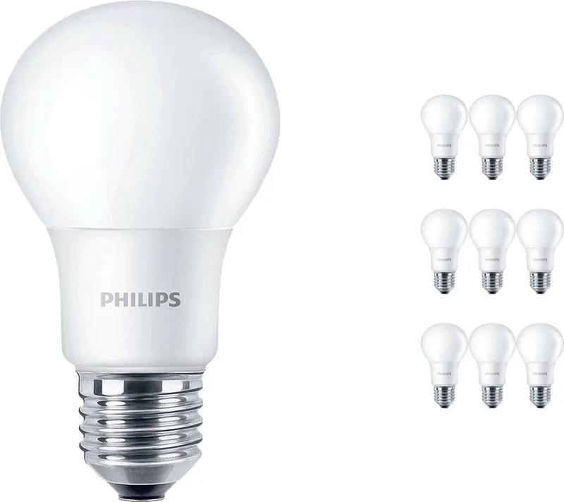 Voordeelpak 10x Philips CorePro LEDbulb E27 A60 5W 840 A60 Mat | Vervangt 40W de Philips – photo produit