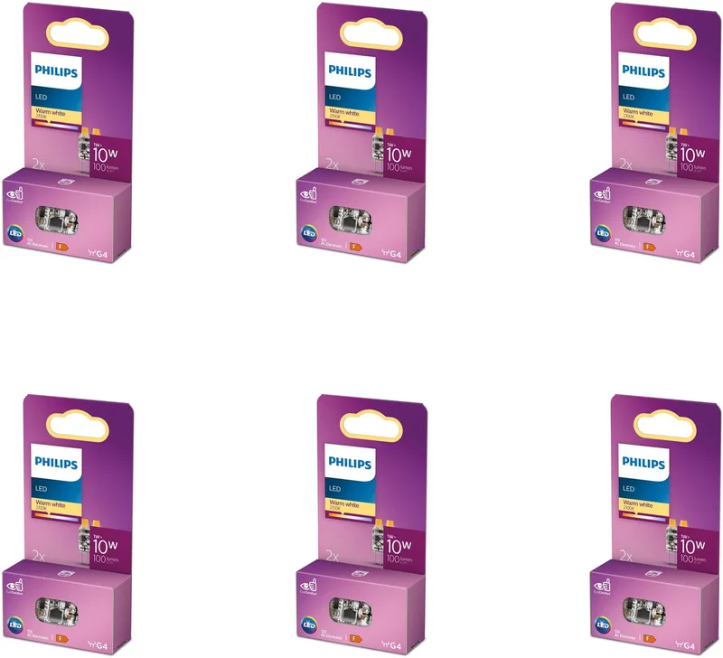 Voordeelverpakking - G4 - LED Capsulelamp - 12V - 10W - Niet Dimbaar - Warmwit Licht - Set van 12 Stuks de Philips – photo produit