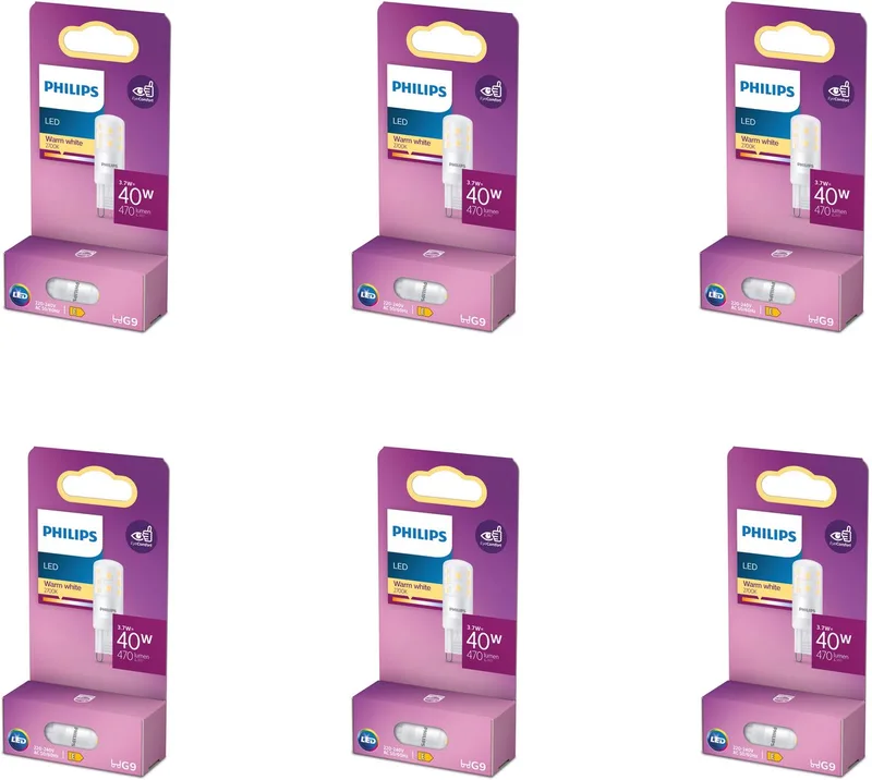 Voordeelverpakking - G9 - LED Capsulelamp - 40W - Niet Dimbaar - Warmwit Licht - Set van 6 Stuks von Philips – Produktfoto