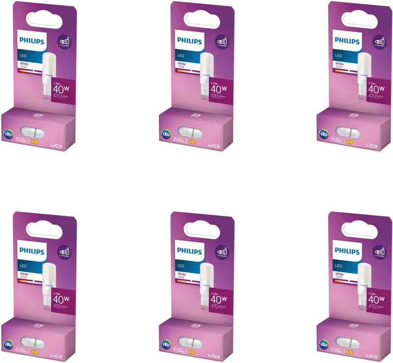 Voordeelverpakking - G9 - LED Capsulelamp - 40W - Niet Dimbaar - Wit Licht - Set van 6 Stuks von Philips – Produktfoto