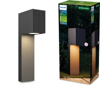Voro UltraEfficient Sokkellamp - Buitenlamp - Warmwit licht: 2700K - Weerbestendig: IP44 - 4.3W - Vierkant by Philips in Anthracite – product photo 1 of 2