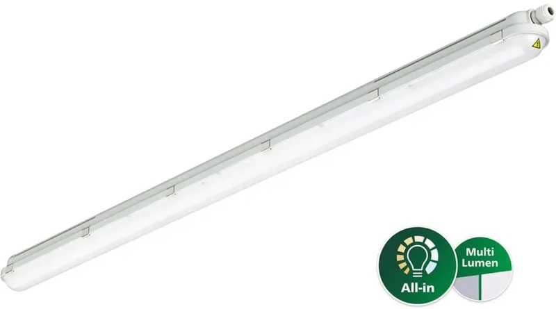 Waterdichte Montagebalk IP65 - WT120 C Gen2 | 150cm – 25-43W – 3700-6000Lm – 4000K Koel Wit – Multi Lumen Switch de Philips – photo produit