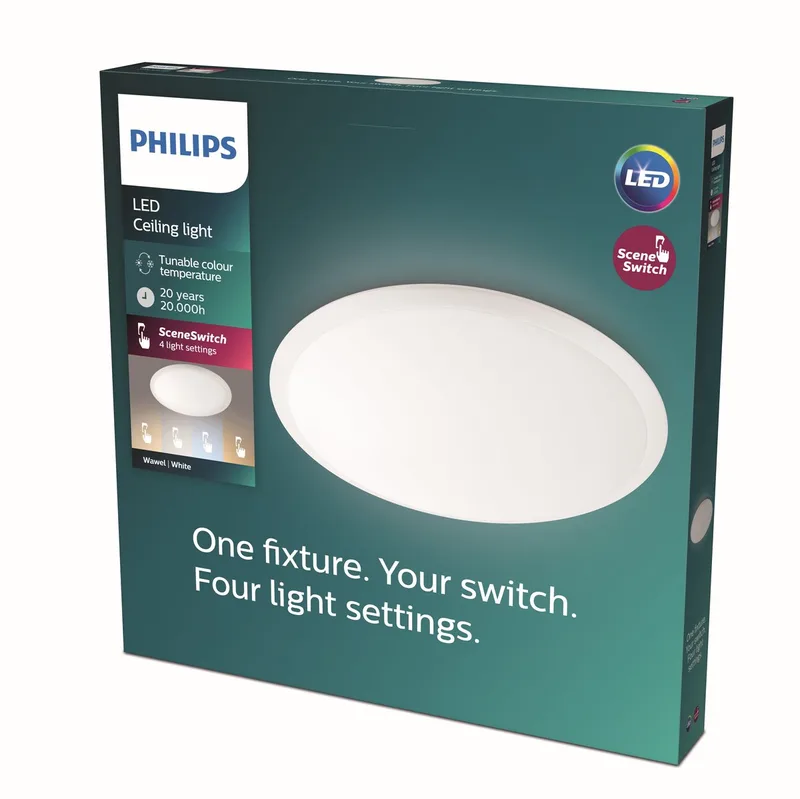 Wawel plafonnière - groot - 36 W de Philips en Blanc – photo produit