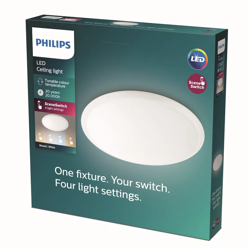 Wawel plafonnière - klein - 17 W de Philips en Blanc – photo produit