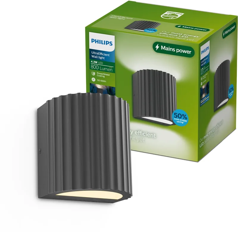 Applique Murale Zyre 4.3w 800 Lumens de Philips en Anthracite – photo produit