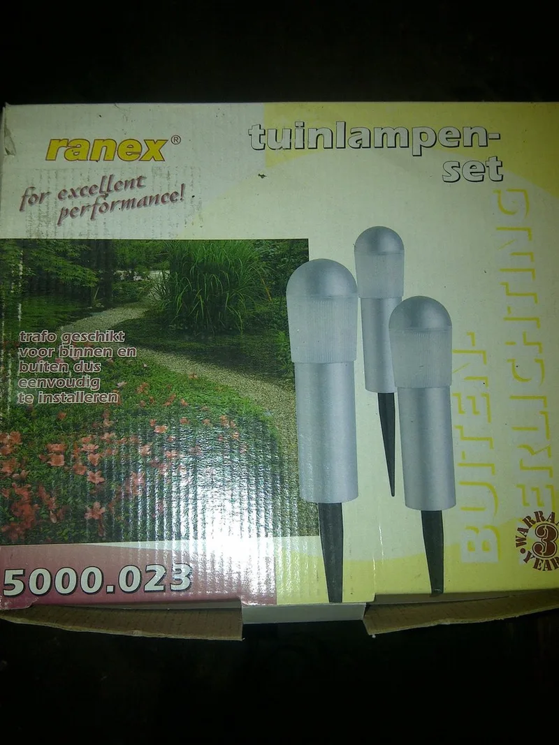Tuinlampen - 3 stuks - 12V - 20cm hoog - Incl kabel 12m fra Ranex i Grå – produktbillede