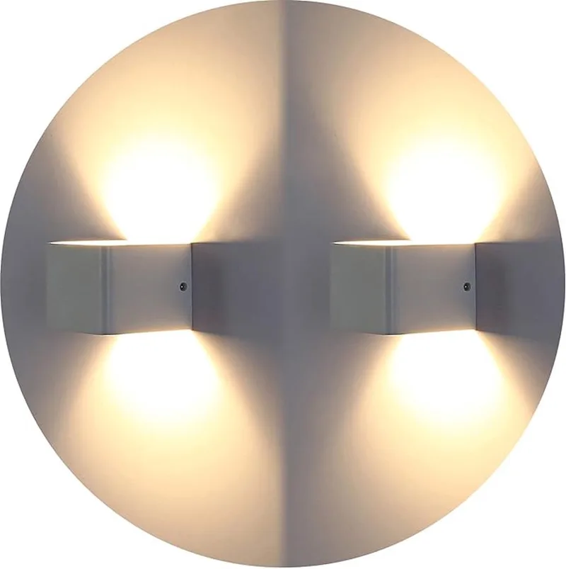 2 Stuks - Ledwandlampen voor Binnen - Up Down Verlichting - Wit Hoogwaardig Aluminium - 7 W Energieklasse A+ 2700 K Warmwit Licht - Stijlvolle en Efficiënte Wandlampen - Modern Design - Eenvoudige Installatie - Ideaal voor Woonkamer, Slaapkamer en Ga de Reality en Warm Wit – photo produit