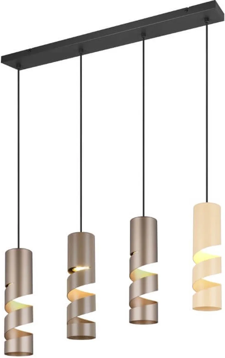 4-lichts koker hanglamp Stream bruine tinten - 364000417 de Reality en Marron – photo produit