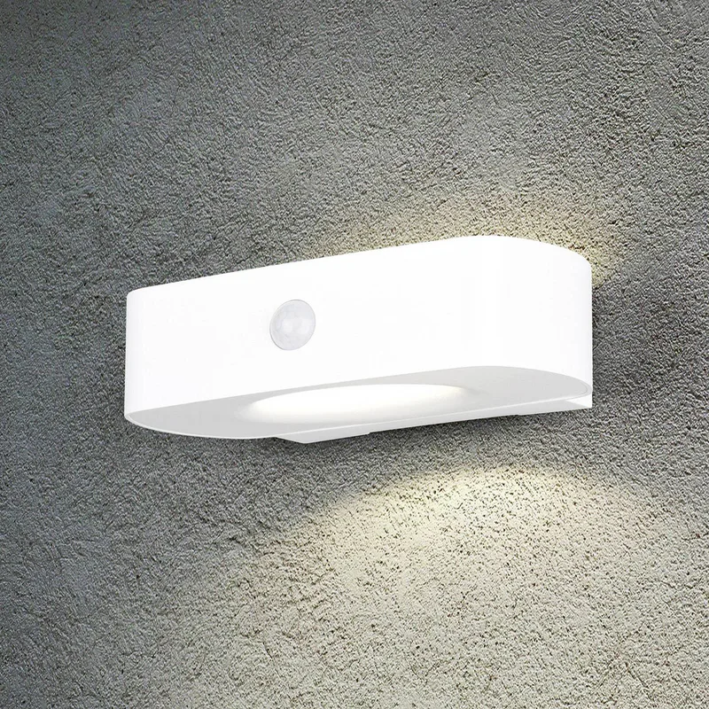 Bilbao wandlamp op zonne-energie, hoogte 6 cm, sensor, up/down by Reality in White – product photo