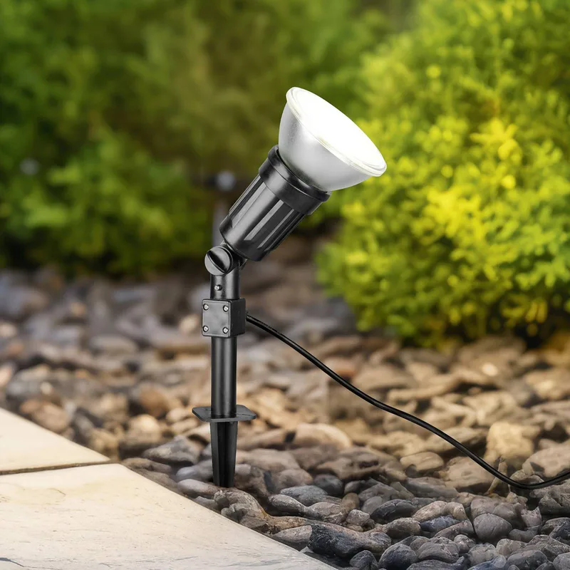 Buitenspot Caceres, kunststof, IP44, kantelbaar fra Reality i Sort – produktbillede