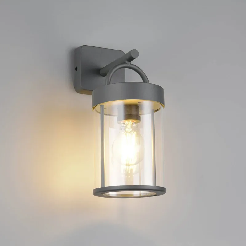 Buitenwandlamp Almeria, antraciet, aluminium, hoogte 29 cm, IP44 von Reality in Anthrazit, Helder – Produktfoto