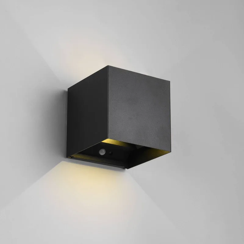 Buitenwandlamp Talent, zwart, breedte 10 cm Sensor de Reality en Zwart mat – photo produit