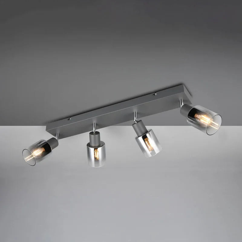 Cadiz plafondspot, 4-lamps, E14, antraciet från Reality i Antracit, Rookgrijs – produktbild