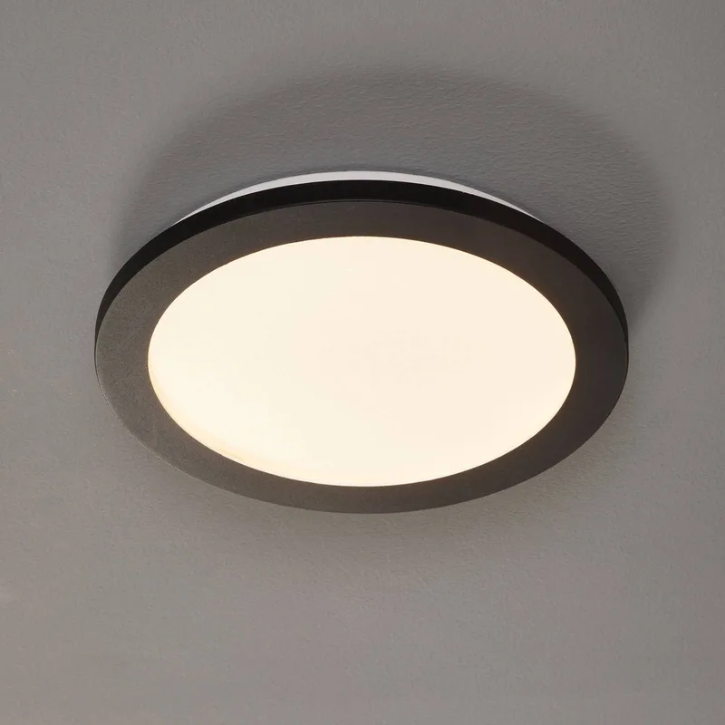 Camillus LED plafondlamp, rond, Ø 26 cm de Reality en Blanc, Mat zwart – photo produit