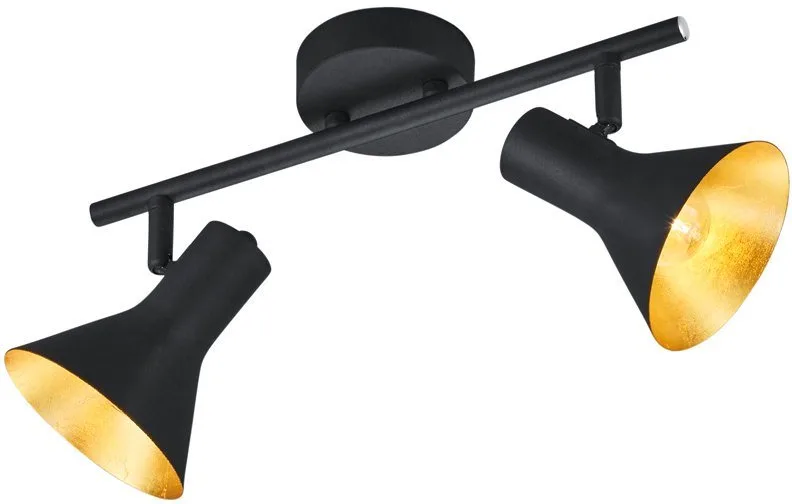 Deckenleuchte NINA, Leuchtmittel wechselbar, Deckenlampe von Reality in Gold, Schwarz – Produktfoto