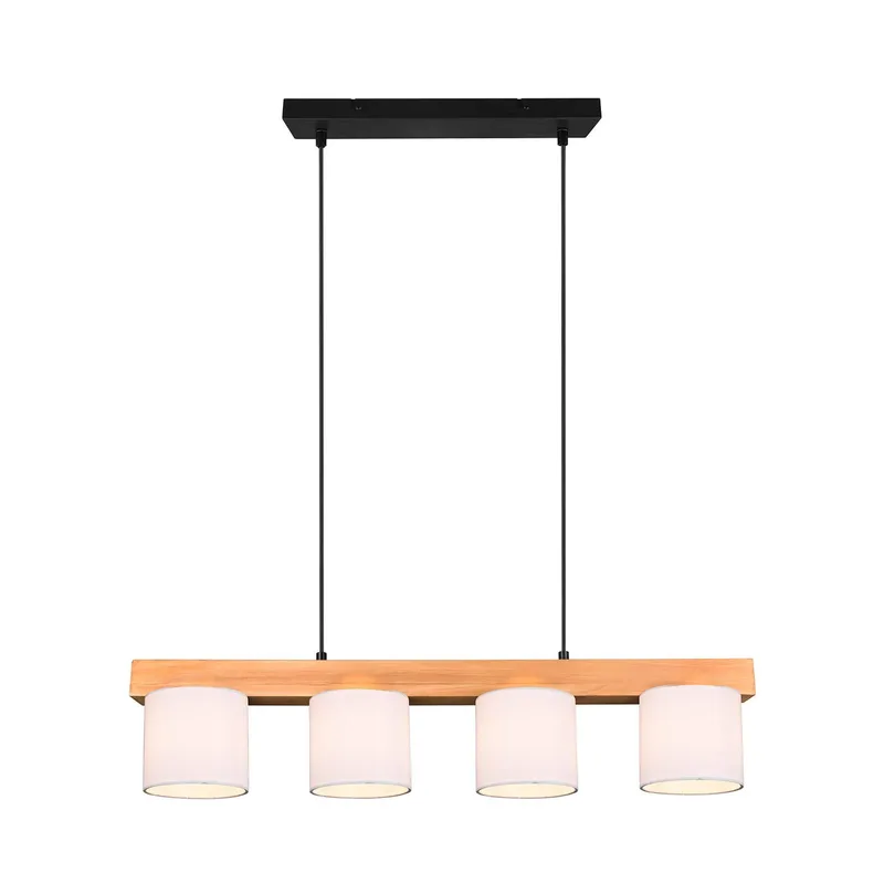 Hanglamp Cameron, 4-lamps, wit från Reality i Licht hout, Vit – produktbild