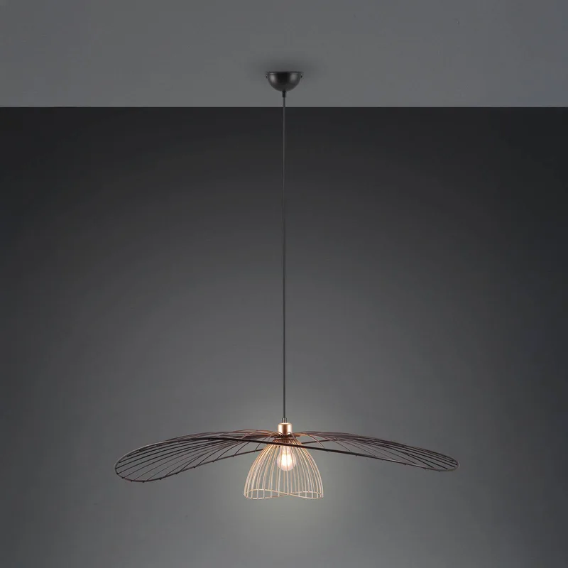 Hanglamp Lauris, matzwart, Ø 100 cm, metaal, E27 van Reality in Zwart mat – productfoto