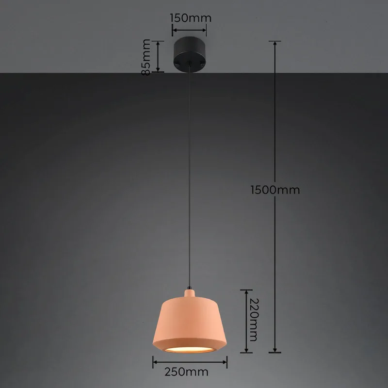 Hanglamp Mirea, keramiek, E27 från Reality i Terracotta – produktbild