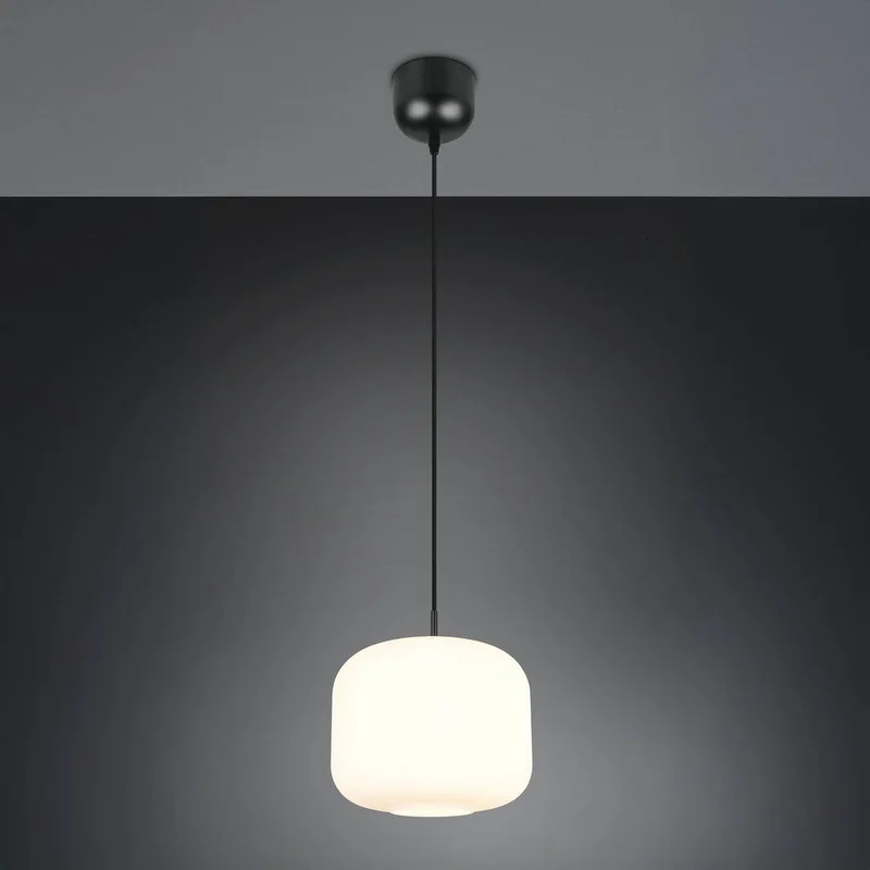 Hanglamp Signe, Ø 25 cm, wit, glas, E27 by Reality in White, Black – product photo