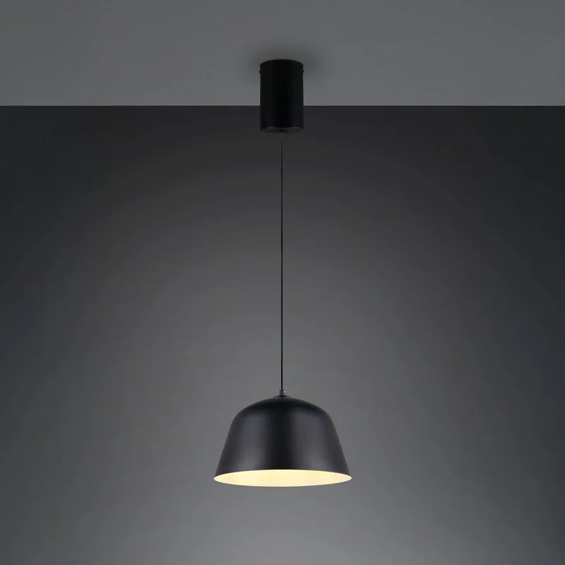 Hanglamp Tova, matzwart, Ø 30 cm, metaal, E27 fra Reality i Sort – produktbillede