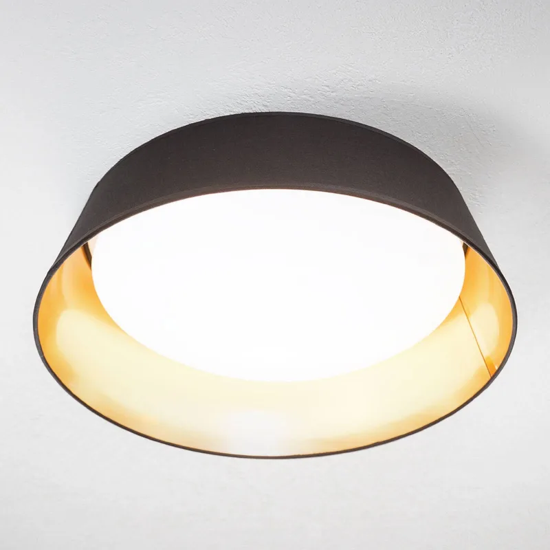 In Schwarz-Gold - runde LED-Deckenlampe Ponts von Reality in Schwarz, Gold – Produktfoto