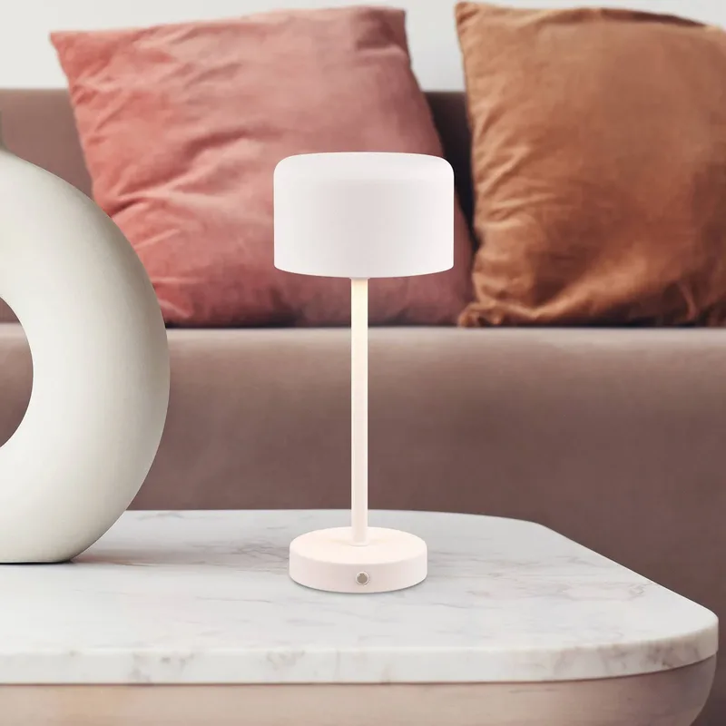 Jeff LED tafellamp, mat wit, hoogte 30 cm, metaal van Reality in Wit mat – productfoto