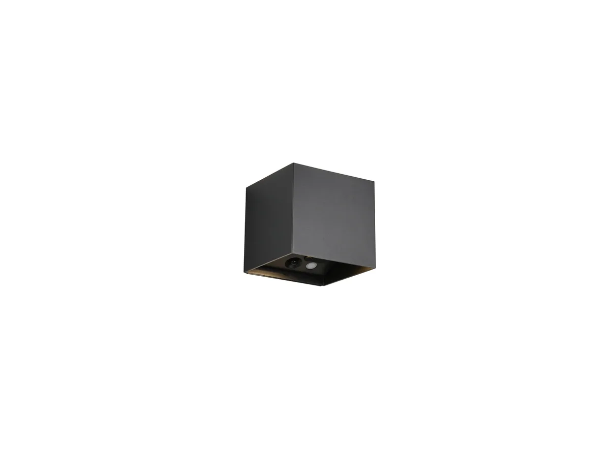 LED Außen Akku Wandleuchte Genie mit Bewegungssensor matt, 10 cm) by Reality in Black – product photo