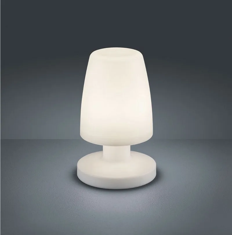 LED Außen-Tischleuchte Dora, USB-Anschluss mit Ladefunktion, LED fest integriert, Warmweiß, LED Aussen-Tischlampe mit Akku, IP44, inkl. USB-Ladekabel fra Reality i Hvid – produktbillede