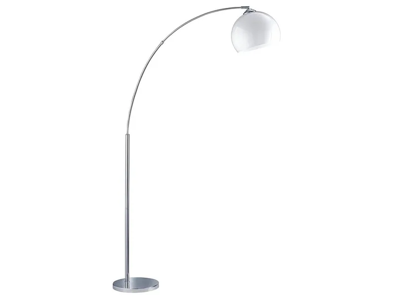 LED Bogenlampe mit Acryl Schirm schwenkbar, Höhe 180cm, dimmbar, LED wechselbar, Warmweiß, Design-klassiker Stehlampe ge-bogen, große Ausladung inkl. E27 LED van Reality in Wit – productfoto
