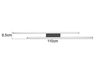 LED Deckenleuchte aus Metall in Breite 110cm, LED fest integriert, Warmweiß, flache Decke-nbeleuchtung modern lang, Wohnzimmerlampe & Küchenlampe van Reality in Zwart – productfoto 3 van 5