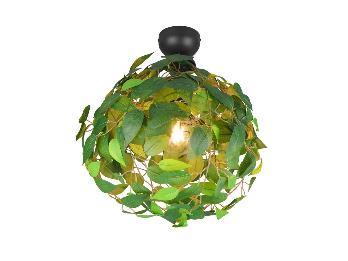LED Deckenleuchte Blattlampe Ø 38cm inkl. E27 LED, dimmbar, LED wechselbar, warmweiß, ausgefallene extravagante Blätter Deckenlampe Wohnzimmer fra Reality i Grøn – produktbillede
