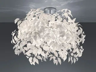 LED Deckenleuchte Blattlampe Ø 70cm inkl. E14 LED, dimmbar, LED wechselbar, Warmweiß, große ausgefallene extravagante Blätter Deckenlampe Wohnzimmer fra Reality i Hvid – produktbillede 3 af 5