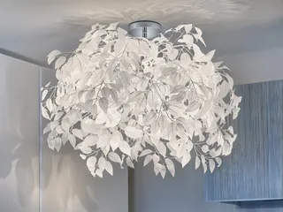 LED Deckenleuchte Blattlampe Ø 70cm inkl. E14 LED, dimmbar, LED wechselbar, Warmweiß, große ausgefallene extravagante Blätter Deckenlampe Wohnzimmer fra Reality i Hvid – produktbillede 2 af 5