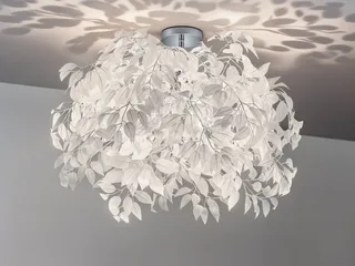 LED Deckenleuchte Blattlampe Ø 70cm inkl. E14 LED, dimmbar, LED wechselbar, Warmweiß, große ausgefallene extravagante Blätter Deckenlampe Wohnzimmer fra Reality i Hvid – produktbillede 5 af 5