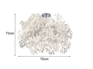 LED Deckenleuchte Blattlampe Ø 70cm inkl. E14 LED, dimmbar, LED wechselbar, Warmweiß, große ausgefallene extravagante Blätter Deckenlampe Wohnzimmer fra Reality i Hvid – produktbillede 4 af 5
