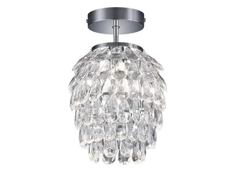 LED Deckenleuchte, Dimmfunktion, LED wechselbar, Warmweiß, kleine ausgefallene Deckenlampe Kristall Ø 20cm de Reality en Argent, Blanc – photo produit