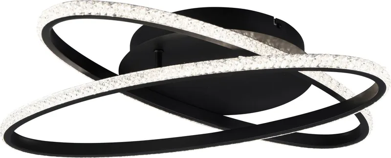LED Deckenleuchte LANE, LED Deckenlampe Ringe, 27W 3500 Lumen 4000K kaltweiß 58x58 cm, Dimmfunktion, mehrere Helligkeitsstufen, LED fest integriert, Kaltweiß, dimmbar per Wandschalter, Ringe flexibel verstellbar by Reality in Black – product photo