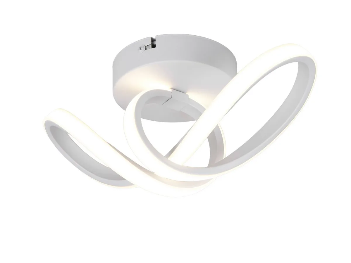LED Deckenleuchte, LED fest integriert, Neutralweiß, Deckenbeleuchtung, kleine Wandleuchte für Treppenhaus innen, B: 28cm de Reality en Blanc – photo produit