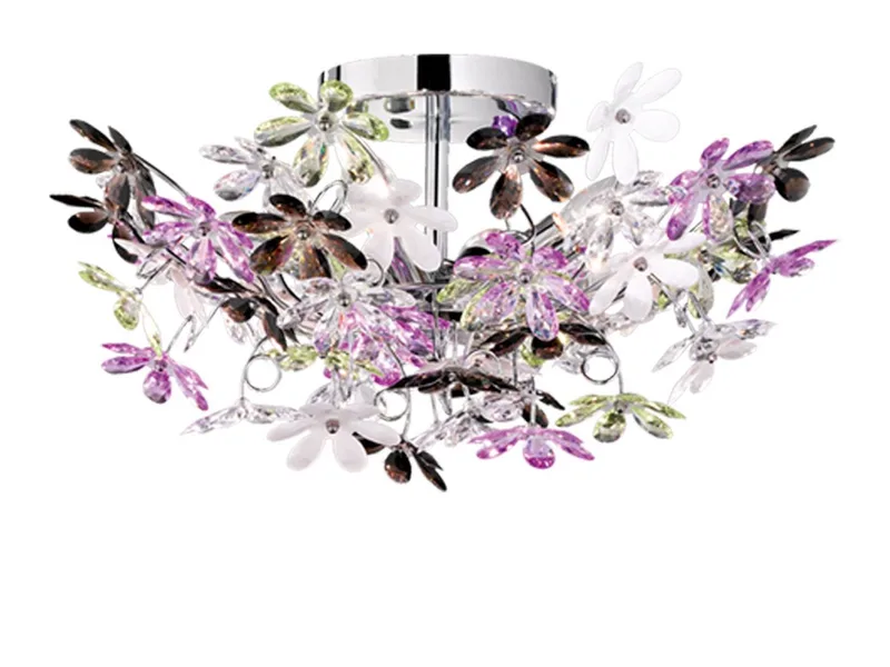 LED Deckenleuchte mit bunten Blüten Ø 51cm, dimmbar, LED wechselbar, Warmweiß, ausgefallene Designer-Lampe für die Decke, dimmbar über Licht-Schalter de Reality en Multicolore – photo produit
