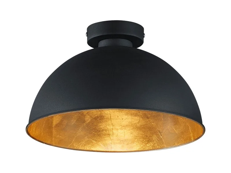 LED Deckenleuchte mit Metall Lampenschirm Ø 31cm, LED wechselbar, Warmweiß, Industrial Style Decke-nlampe Flurlampe Vintage, inkl. E27 LED von Reality in Schwarz – Produktfoto 1 von 5