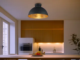 LED Deckenleuchte mit Metall Lampenschirm Ø 31cm, LED wechselbar, Warmweiß, Industrial Style Decke-nlampe Flurlampe Vintage, inkl. E27 LED von Reality in Schwarz – Produktfoto 5 von 5