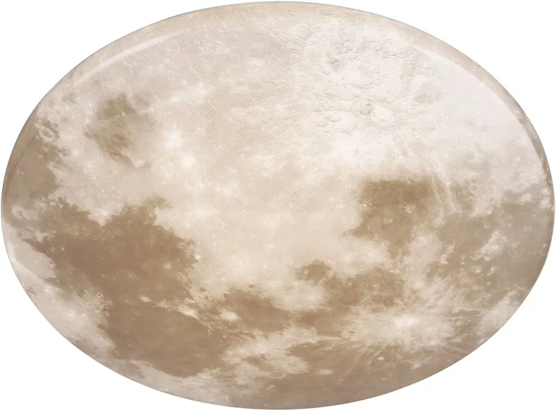 LED Deckenleuchte MOONIKA, Deckenlampe Mond IP 44 Bad Kinderzimmer Schlafzimmer, LED fest integriert, Warmweiß, LED 15W warmweiß 3000K 1500 Lm Mondleuchte Ø 37cm Kinder Deckenleuchte von Reality in Grau – Produktfoto